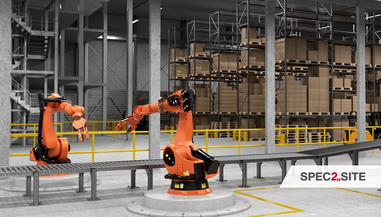 A variety of pipes of different sizes is shown installed on a modular support system