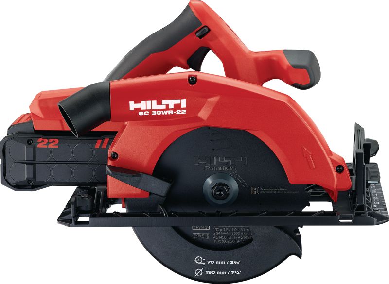 SC 30WR-22 Akülü daire testere 70 mm│2-5/8 derinliğe kadar hassas kesimler için çok geniş kesme derinliği aralığına sahip akülü daire testere (Nuron akü platformu)