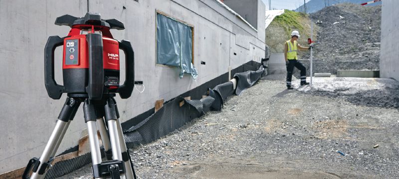 PR 30-HVS A12 Dış mekan eksenel lazerli terazi Otomatik düşey hizalama ve eğim arama fonksiyonlarına sahip, dış mekânda kullanıma yönelik eksenel lazer Uygulamalar 1