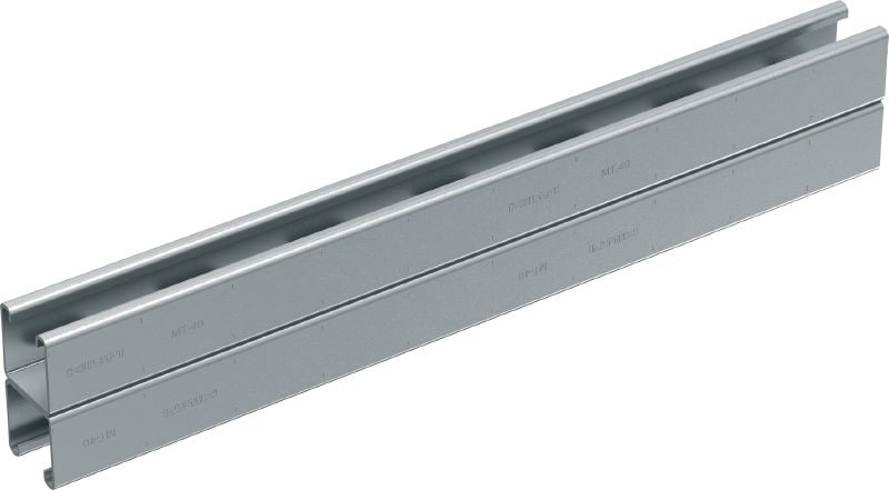 MT-40D C-Kanal Profili İç mekanlarda MT-FL/MT-TL bileşenleriyle kullanım için tasarlanmış orta yük kapasiteli çift C-Kanal Profili
